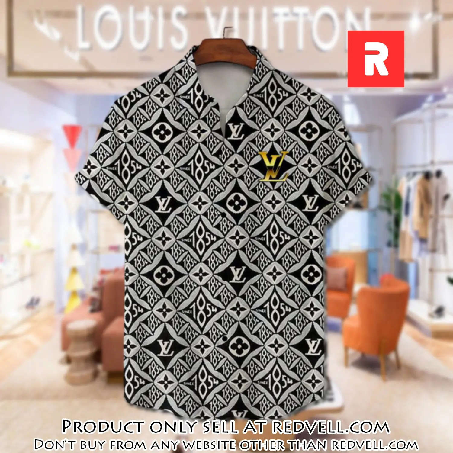 Lv louis vuitton luxury hawaiian shirt & short set lhs1199 rv4132615